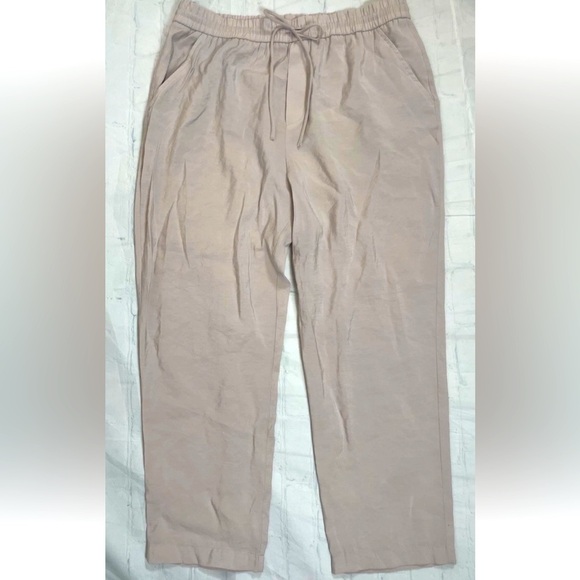Zara Modal Blend Satin Style Pants W/Pocket Drawstring Woman’s Size XL Beige  - Picture 1 of 16